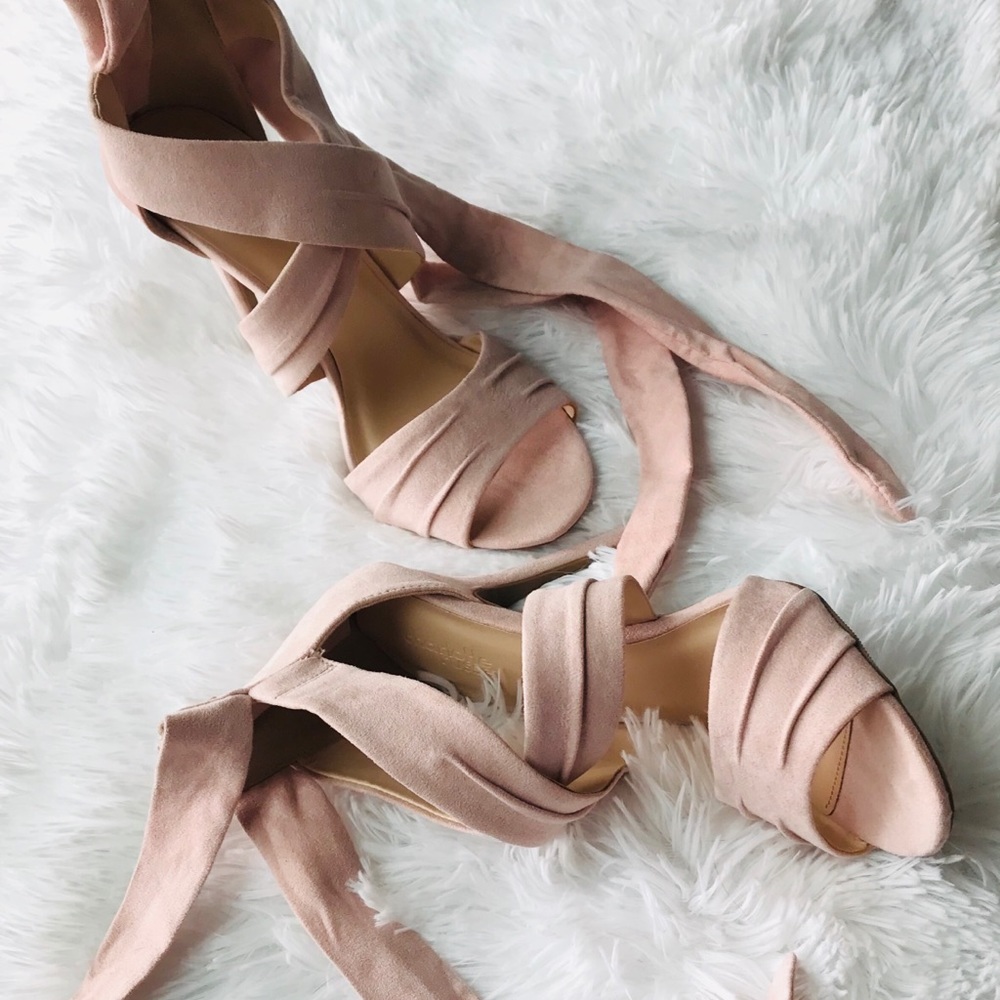 Ballet Pink Lace-Up Heels